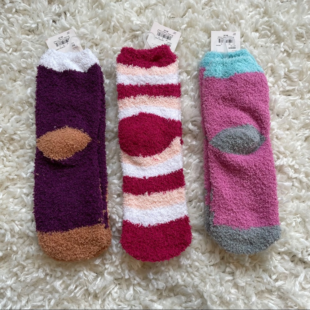 NWT 3 COZY SOCKS OWL PANDA STRIPED SOCKS Great holiday and Christmas gift - Picture 3 of 7